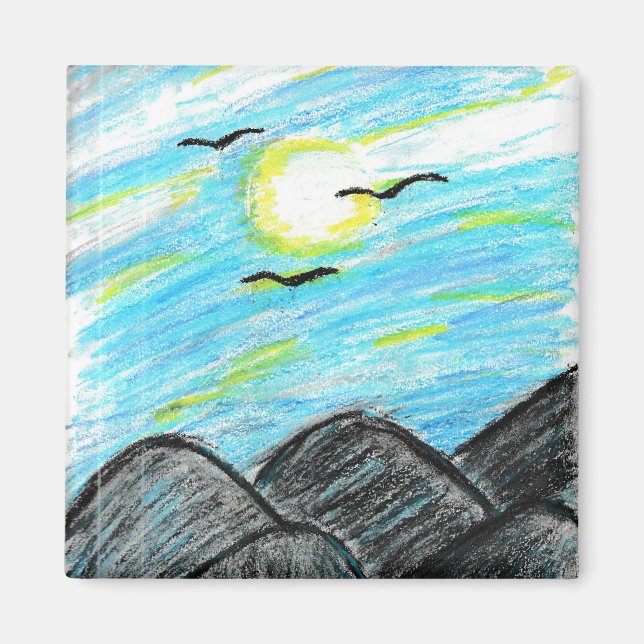 Söt bergsvy magnet (Framsidan)