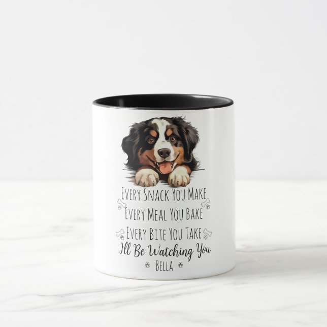 Söt Bernese Mountain Dog Rolig Anpassad Mugg (Center)