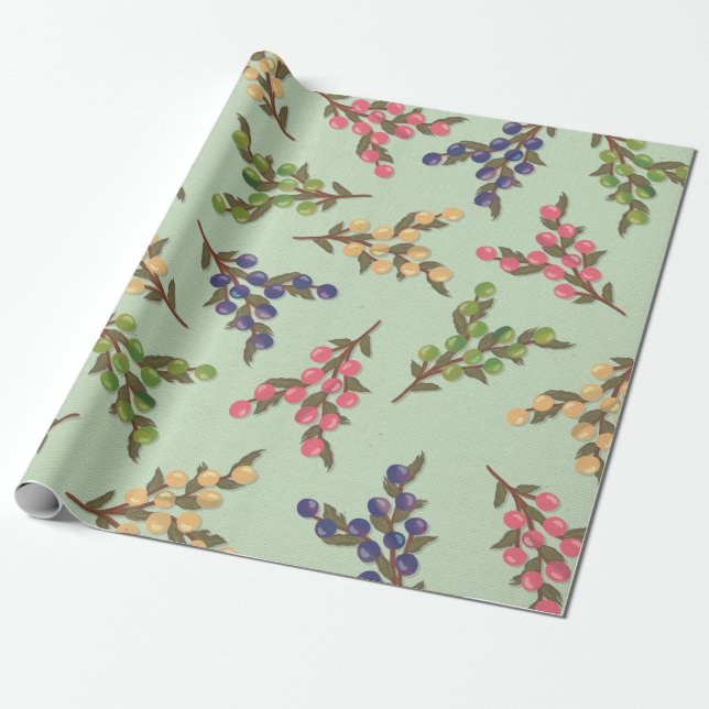 Söt Berries Presentpapper (Utrullad)