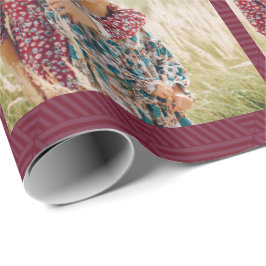 Söt Berry Red Geometric Print Photo jul Presentpapper