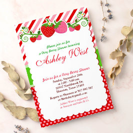 Söt Berry Strawberry Baby Shower-inbjudan Inbjudningar