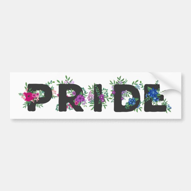 Söt Bi Pride Blommigt Bildekal (Framsidan)