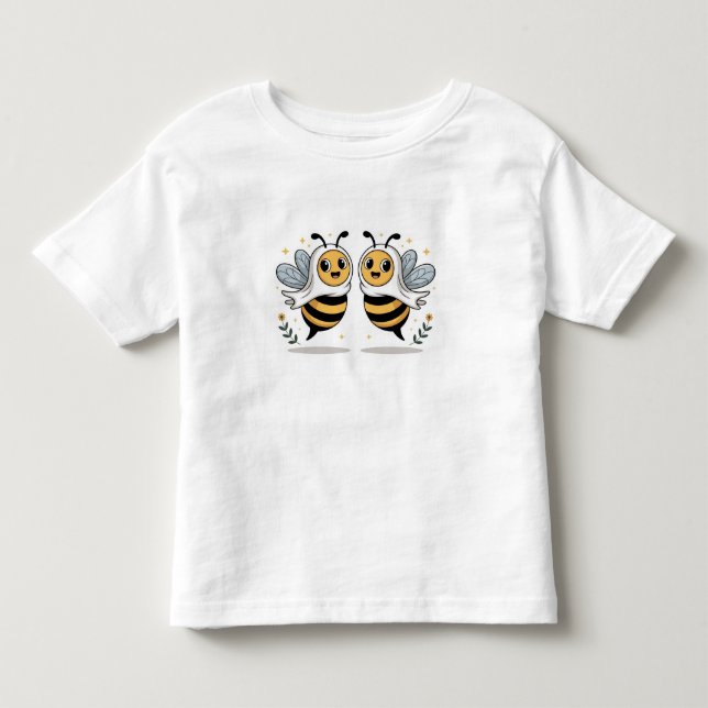 Söt Biar Illustration för Barn T Shirt (Framsida)