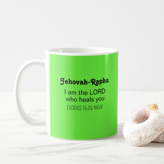 Söt Bibelvers i Limegrön för Kristna Kaffemugg (Med munk)