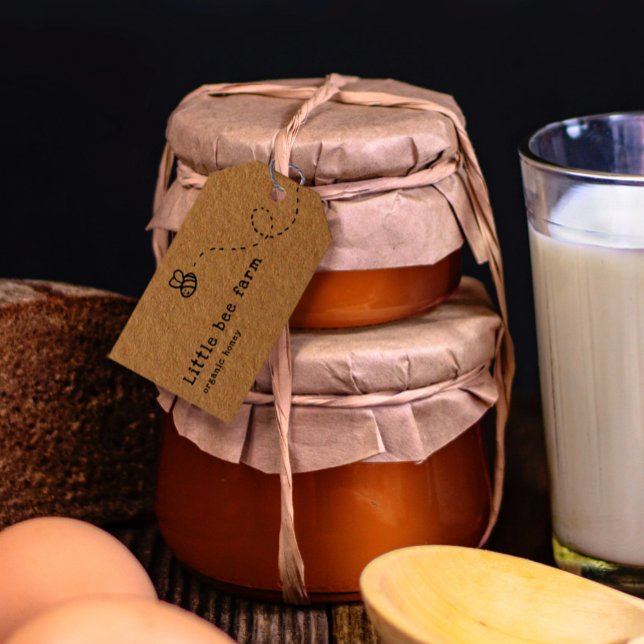 Söt bifluga med russin presentetikett (Skapare uppladdad)