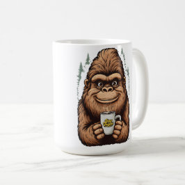 Söt Bigfoot Dricker Kaffe  Rolig Sasquatch  Kaffemugg
