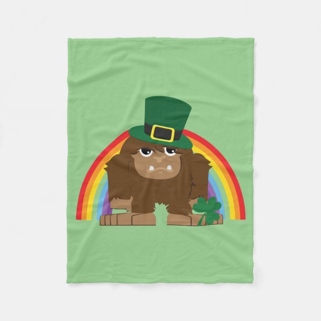 Söt Bigfoot Leprechaun Fleecefilt (Framsidan)