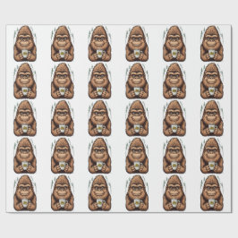 Söt Bigfoot som dricker kaffe  Rolig Sasquatch  Presentpapper