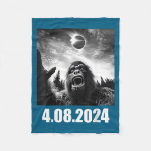 Söt Bigfoot Total Solförmörkelse Totalitet Fleecefilt
