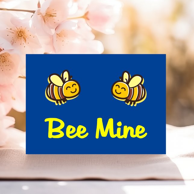 Söt Bihand Retro Humlor Mörk Färg Julkort (Skapare uppladdad)