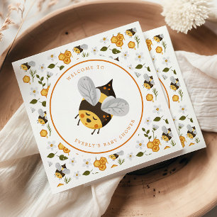 Söt Bihumblebee Baby Shower Pappersservett