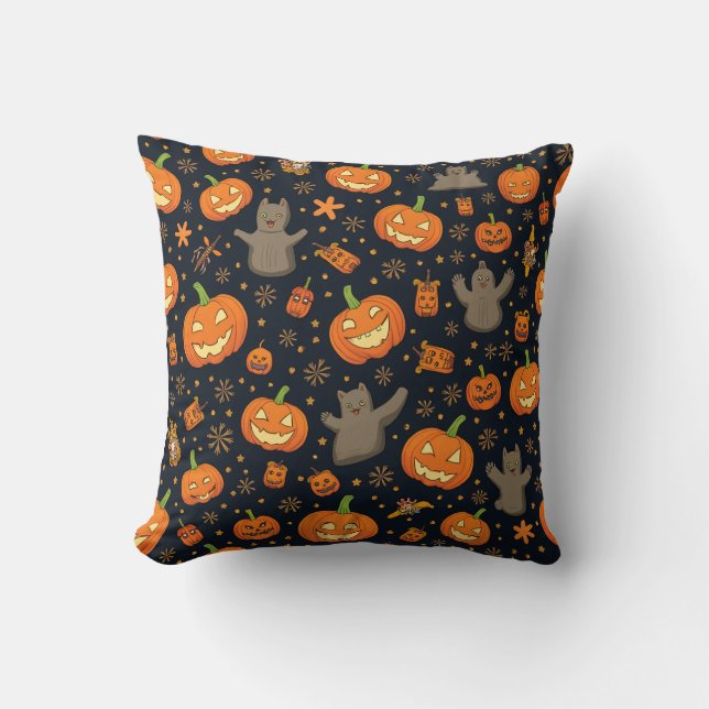 Söt bild halloween cushion kudde (Framsida)