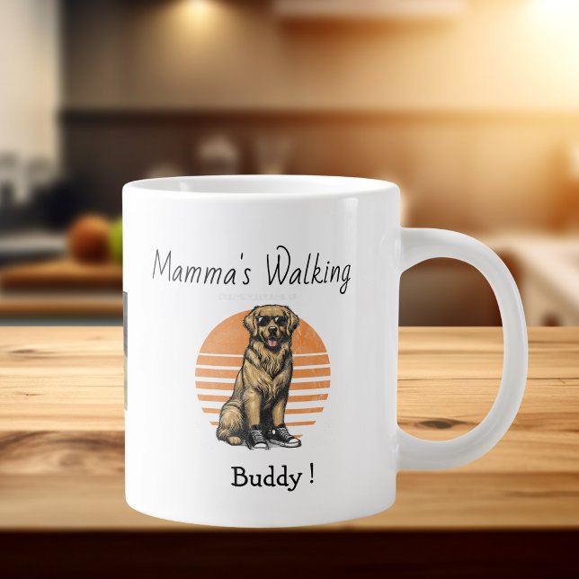 Söt bild med grafisk Mamas kompis Anpassa Jumbo Mugg (Customize this fun Design Edit the Wording to something more personal to you, upload your pets photo)