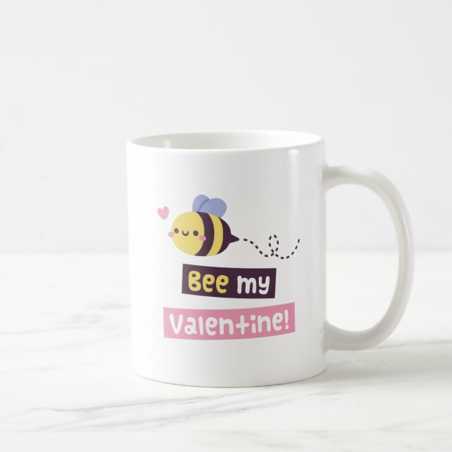 Söt Bina Min Alla Hjärtans Dag, Kärleksförklaring Kaffemugg (Höger)