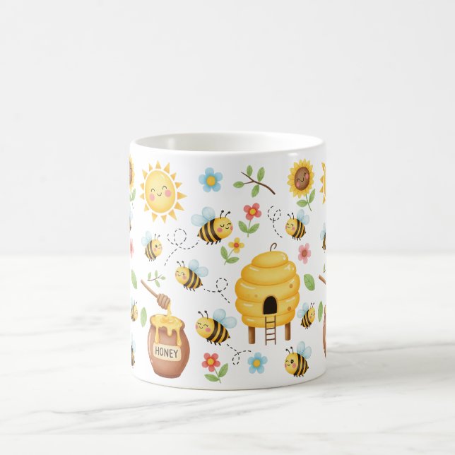 Söt Bina och Bikupa Kaffemugg (Center)