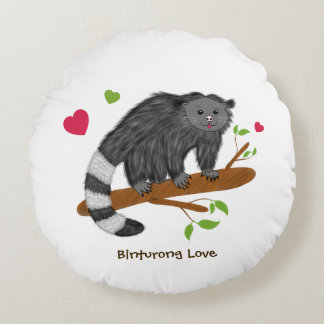 Söt Binturong Kärlek Rund Kudde