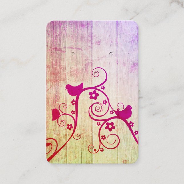 Söt Bird Earring Visning Cards som du kan Slå Tidsbeställning Kort (Framsida)