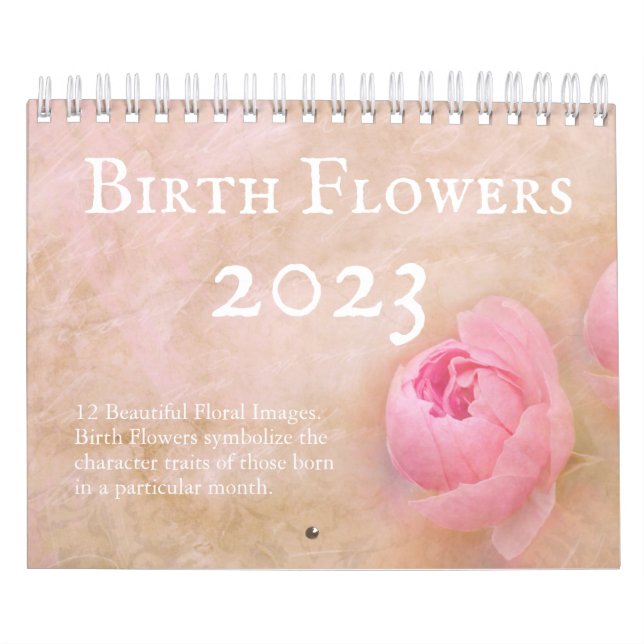 Söt Birth Flowers 12 månader Kalender (Omslag)
