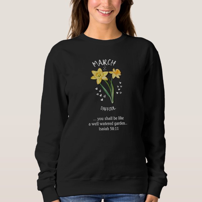 Söt Birth Month Flower MARCH Daffodil Christian T Shirt (Framsida)