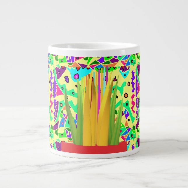 Söt, bitterkonst med mönster surreal konst jumbo mugg (Framsidan)