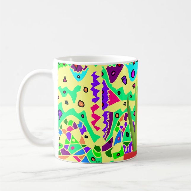 Söt, bitterkonst med mönster surreal konst kaffemugg (Vänster)