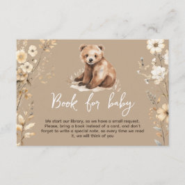 Söt björn akvarell pojke baby shower-kort tilläggskort