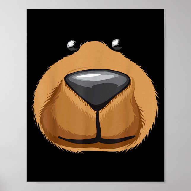 Söt Björn Ansikte Kostym Tröja Rolig Halloween Ted Poster (Framsidan)