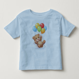Söt björn ballong födelsedagsbarn t-shirt