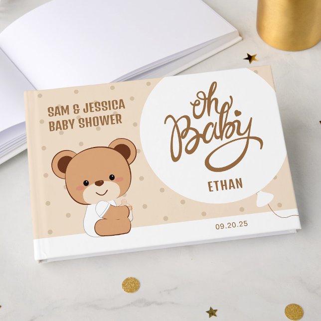 Söt Björn Bebis Babyshower Gästbok (Skapare uppladdad)
