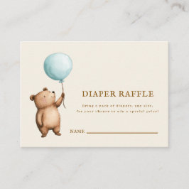 Söt Björn Blöja Lotteri Baby Shower Kort