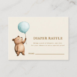 Söt Björn Blöja Lotteri Baby Shower Kort
