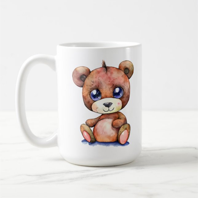 Söt Björn Cool Teddy positiv Kaffemugg (Vänster)