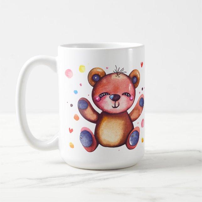 Söt björn Cool Teddy positiv Kaffemugg (Vänster)