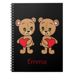 Söt björn för barn med hjärtan  anteckningsbok