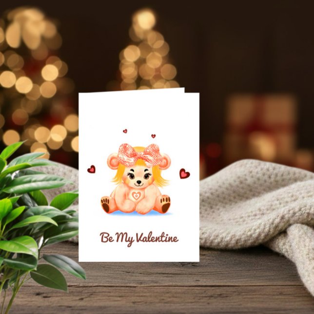 Söt Björn Hjärtansdags Greeting Card Helgkort (Skapare uppladdad)