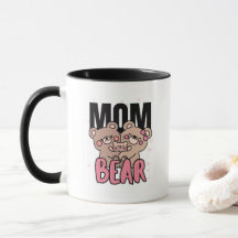 Söt björn-mamma Text Illustration