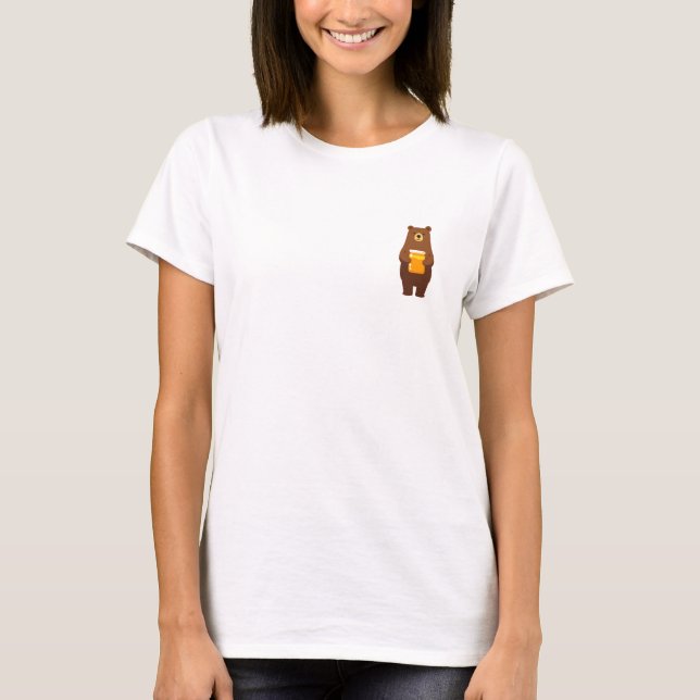 Söt björn med honungsburk t shirt (Framsida)