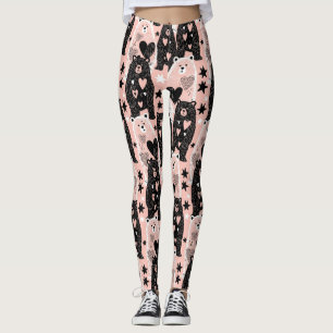 Söt björn - Mjuk pastell skog (4) Leggings