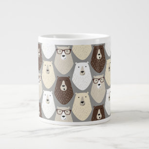 Söt Björn Mönster Fars Dag Present Specialmugg Jumbo Mugg