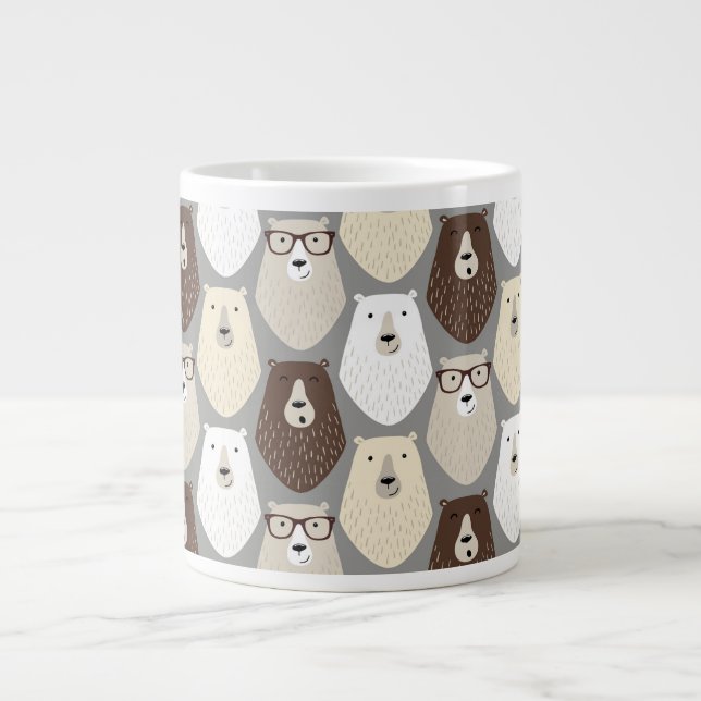 Söt Björn Mönster Fars Dag Present Specialmugg Jumbo Mugg (Framsidan)