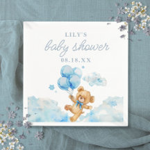 Söt Björn Nästan Blå Pojke Bebis Shower