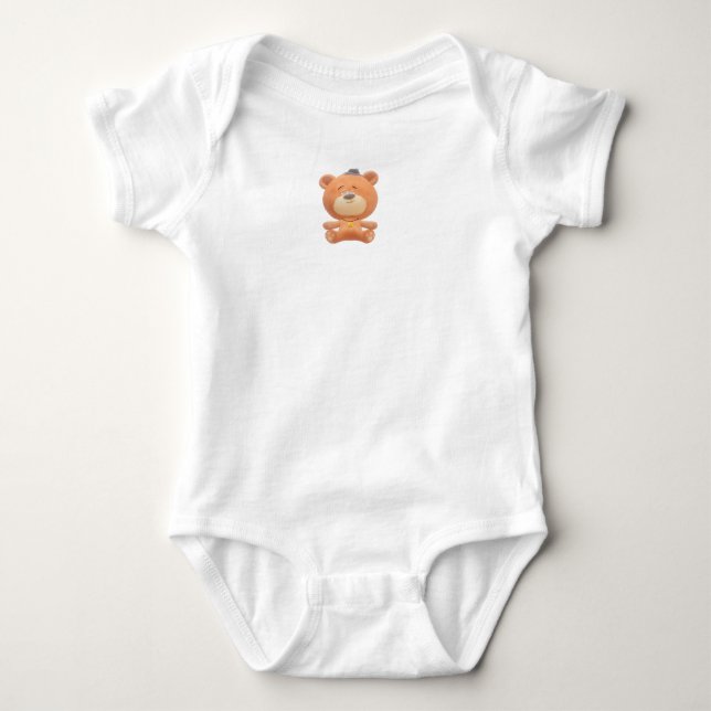 Söt Björn Onesie för Bebisar T Shirt (Framsida)