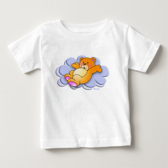 Söt björn på Cloud T-Shirt (Framsida)