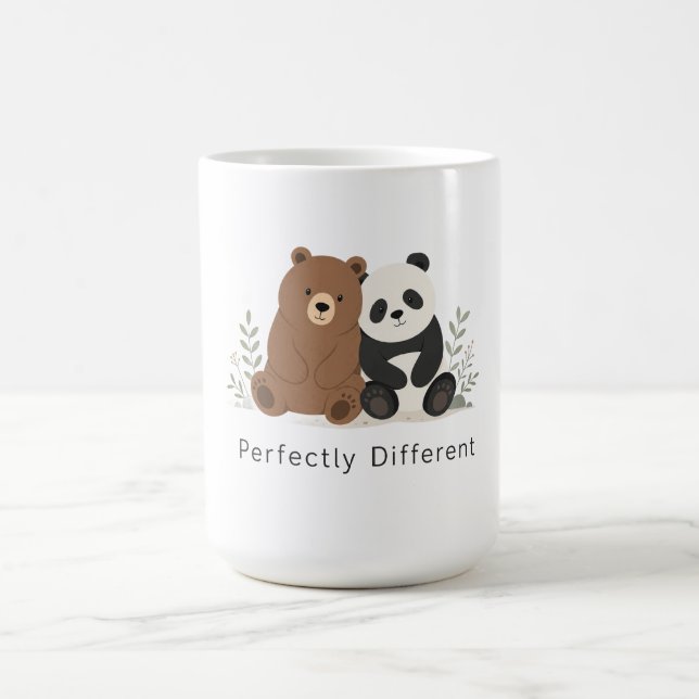 Söt Björn & Panda Neurodiversitets Inkludering T-S Kaffemugg (Center)