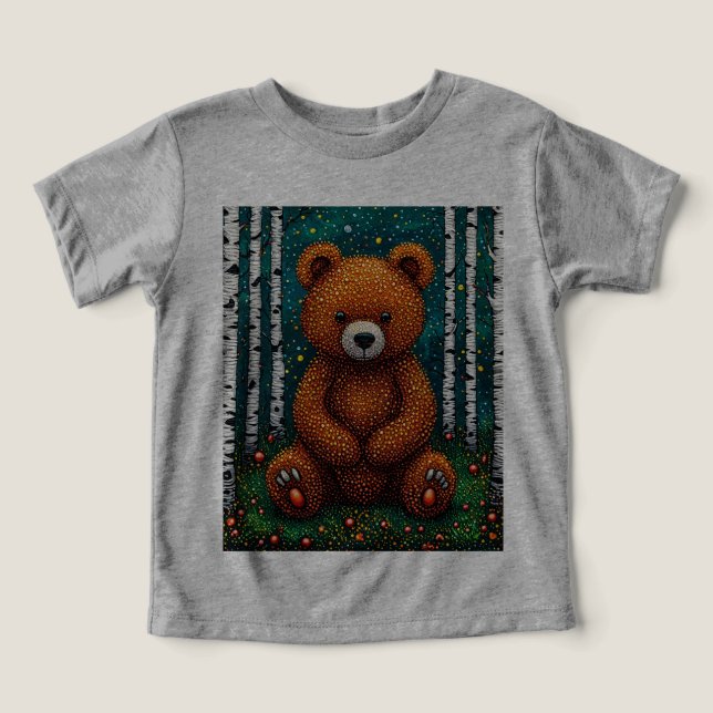 🧸 Söt Björn Skog Äventyr Present 🌲 T Shirt (Design Framsida)