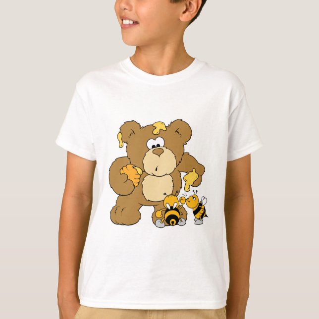 Söt björn stjäl honung tee shirt (Framsida)