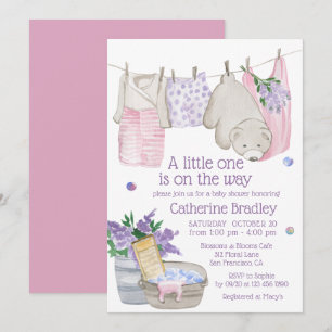 Söt Björn Tvätt Dag Baby Shower Inbjudningar