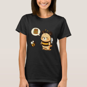 Söt björn utklädd till bi som tänker på honung t shirt