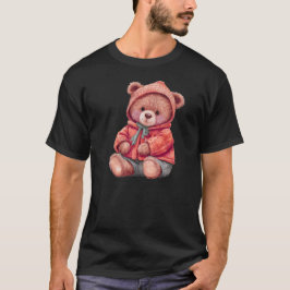 Söt Björnillustration Naturstil Design T Shirt