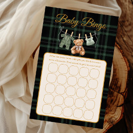 Söt Björnskogsruta Baby Shower Bingo Spel